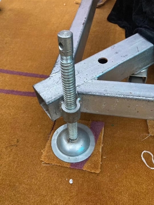 Jack de base do sistema Ringlock para construção de andaimes com placa de base redonda