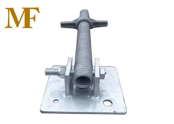 Escavadeira galvanizada Jack de parafuso ajustável com placa de base de nivelamento giratório