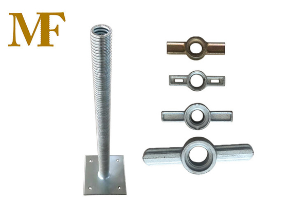 30-38mm Diâmetro Quadro de andaimes Jack Base com acabamento de superfície galvanizada a quente