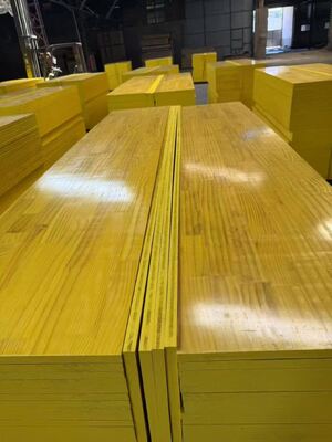 Painéis de Compensado Fenólico à Prova d'Água para Cofragem com 21mm 27mm de Espessura, 3 Camadas, Painel de Enformação Amarelo