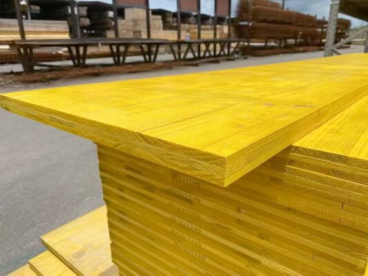 Painéis de Compensado Fenólico à Prova d'Água para Cofragem com 21mm 27mm de Espessura, 3 Camadas, Painel de Enformação Amarelo