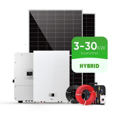 Sistema de energia solar híbrida completa 3a fase 3KW -30KW Sistema de energia solar híbrida fora da rede
