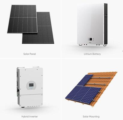 Sistema de energia solar híbrida completa 3a fase 3KW -30KW Sistema de energia solar híbrida fora da rede