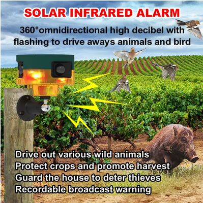 Lâmpada de retalho recarregável com energia solar, dissuasora de latidos de cães, ultra-sônica, repelente de animais