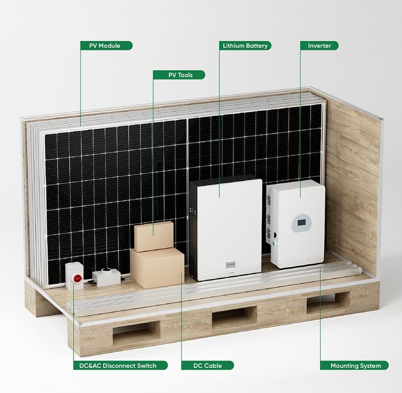 Sistema de energia solar híbrida completa 3a fase 3KW -30KW Sistema de energia solar híbrida fora da rede