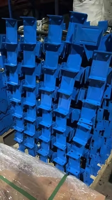 Jack de base de parafuso de aço ajustável com cabeça em U com base pintada de cor azul